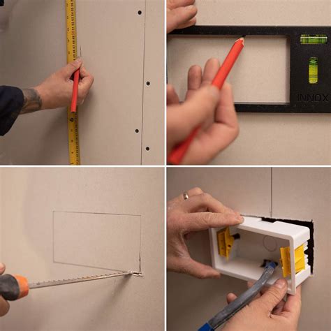 electrical socket back box cutting template